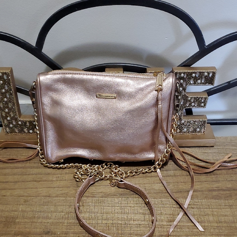 Rebecca Minkoff Rose Gold Leather Crossbody Bag